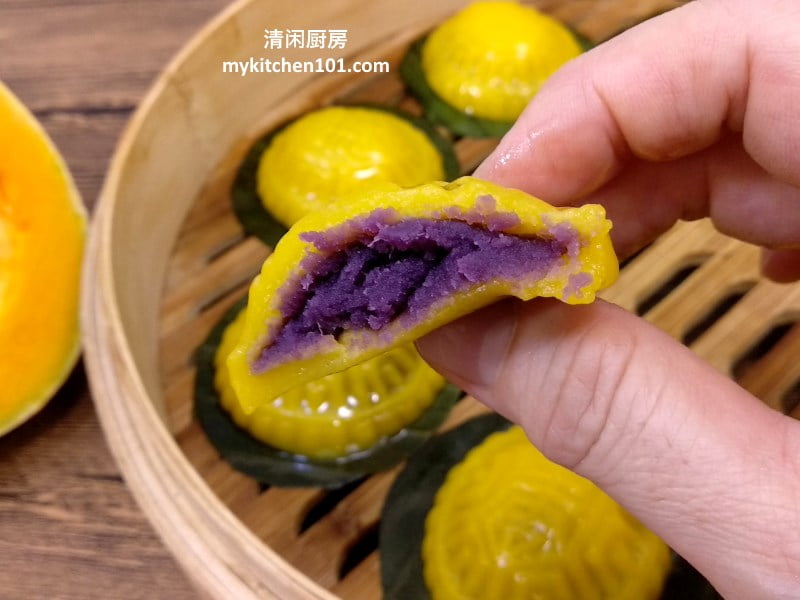 金瓜红龟糕 (紫薯馅)