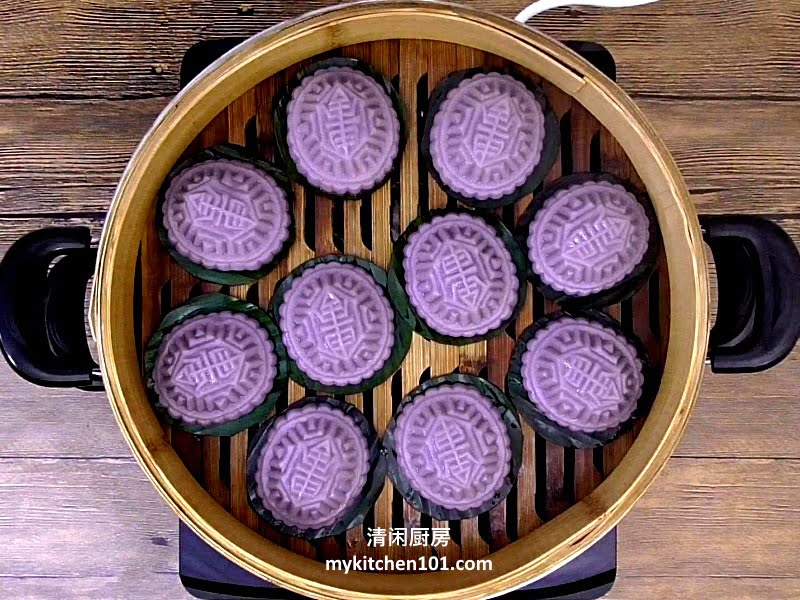 咸绿豆馅紫薯红龟糕